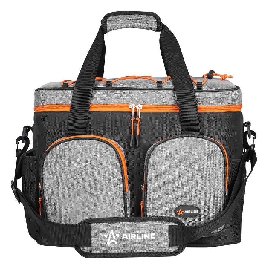 Сумка-холодильник термосумка 18 л (34х28х19.5 см) "AIRLINE" PRO (водонепр.) черн. сер. - AIRLINE None None